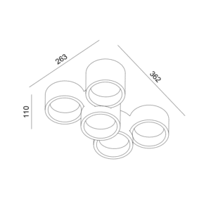 Гипсова луна за външен монтаж ACA LIGHTING G96015 GYPSUM GENI 5 x GX53 - Снимка 3
