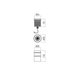 LED луна за вграждане в земя REDO OUTDOOR GD21UWW3 XGROUND 10W 100-265V AC 2700K IP67 3° SS - Image 2