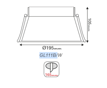 Луна за вграждане G53 35W ACA LIGHTING GL111B черна - Image 2