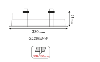 Луна за вграждане G53 2x35W ACA LIGHTING GL280B черна - Снимка 2