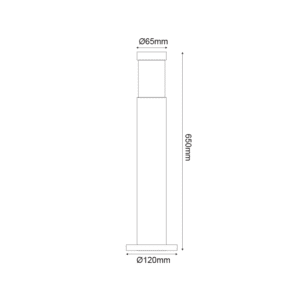 Градински стълб ACA LIGHTING HI1032650GDS ANTHRACITE BOLLARD GARDEN LAMP IP45 - Image 2
