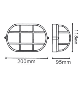 Фасаден аплик ACA LIGHTING HI5031BMS BULKHEAD FACADE WALL LAMP BLACK IP54 - Снимка 2