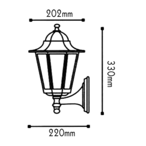 Градински аплик ACA LIGHTING HI6021GB HEXAGON WALL GARDEN GOLD BLACK IP44 - Image 2