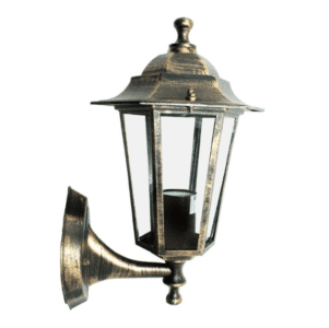 Градински аплик ACA LIGHTING HI6021GB HEXAGON WALL GARDEN GOLD BLACK IP44