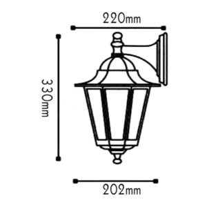 Градински аплик ACA LIGHTING HI6022GB HEXAGON WALL GARDEN ANTIQUE BLACK IP44 - Image 2