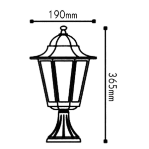 Градински стълб ACA LIGHTING HI6023BMS HEXAGON BOLLARD GARDEN - Image 2