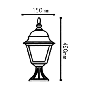 Градински стълб ACA LIGHTING HI6043GB SQUARE BOLLARD GARDEN - Image 2