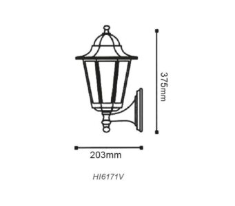 Градински аплик ACA LIGHTING HI6171BMS HEXAGON WALL GARDEN - Image 2