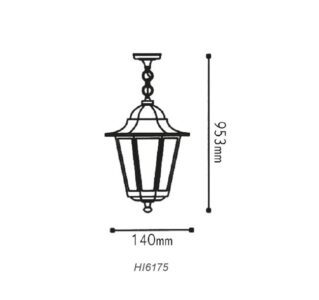 Градински пендел ACA LIGHTING HI6175B HEXAGON PENDANT GARDEN - Image 2