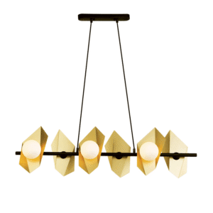 Пендел с 6 светлини, G9, 240W, ACA POLYGON, златист/черен