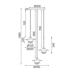 Пендел ACA LIGHTING HL4313P35BB, G9, 3x10W - Снимка 2