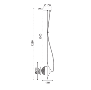Пендел G9 10W ACA Lighting HL4321P23BB месинг стъкло - Image 2