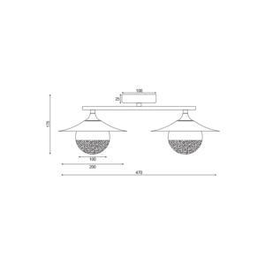 Плафон G9 2x10W ACA LIGHTING HL4322W47BB Лейла месинг - Image 4