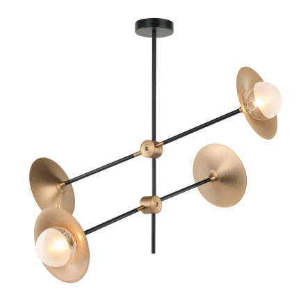 Пендел ACA Lighting Layla G9, 4x10W, месинг/стъкло