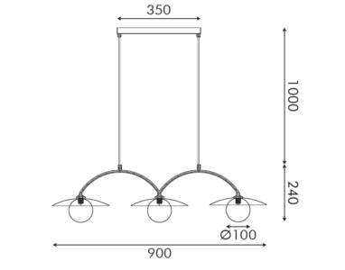 Пендел ACA LIGHTING FLERIA 3xG9 21W-40W димируем - Image 3