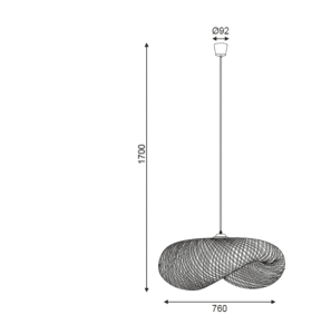 Пендел ACA Lighting SYMI Bamboo E27, 1x20W, бежов - Image 3