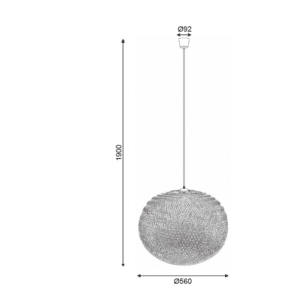 Пендел ACA Lighting SYMI бамбук 1xE27 20W димируем - Image 3