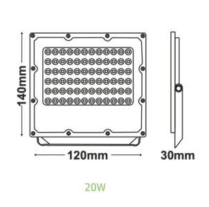 Прожектор LED ACA Lighting J2060W 20W 6000K IP65 бял - Image 4