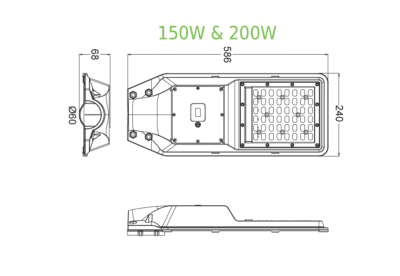 Улична лампа ACA Lighting LANE15040 150W 4000K IP65 - Снимка 4