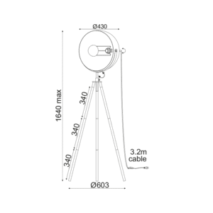 Лампион E27 60W ACA Lighting Camara, черен/месинг - Снимка 2