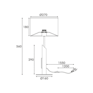 Настолна лампа с дърво и метал ACA LIGHTING CLIFF E27 20W - Снимка 3