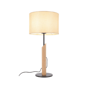Настолна лампа с дърво и метал ACA LIGHTING CLIFF E27 20W - Снимка 1