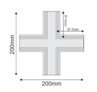 Четворен конектор за магнитна шина за вграждане ACA LIGHTING MTCROSSW Trimless Magnetic track recessed cross connector White - Image 2
