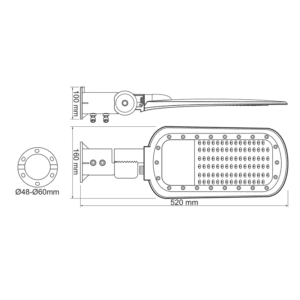 Улична лампа ACA Lighting NORD4040 40W 4000K IP66 - Снимка 3