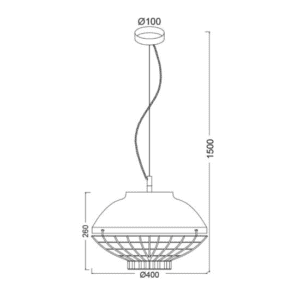 Пендел ACA LIGHTING LETO E27 60W бял/меден метал - Снимка 2