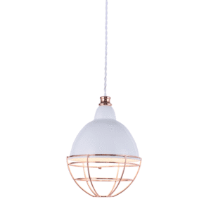 Пендел ACA LIGHTING LETO, E27, 1x60W, бял/мед, метал
