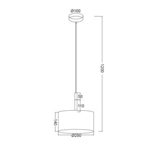 Пендел ACA LIGHTING YASMINE E27 60W черен-дърво - Image 2