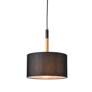 Пендел ACA LIGHTING YASMINE E27 60W черен-дърво