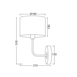 Аплик ACA LIGHTING YASMINE E27 1x60W черен/дърво - Снимка 3