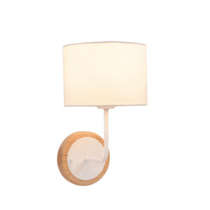 Аплик ACA Lighting OD6508WWH, E27, 1x60W, бял/дърво - Снимка 1