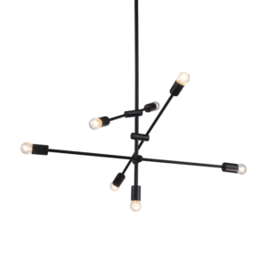 Пендел с 7xE27, 7x60W, ACA LIGHTING LUTHER, черен метал