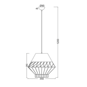 Пендел ACA LIGHTING MADONNA E27 1x60W черен/месинг - Снимка 3