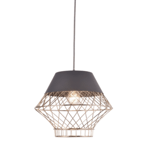 Пендел ACA Lighting Madonna E27 1x60W сив/месинг - Снимка 1