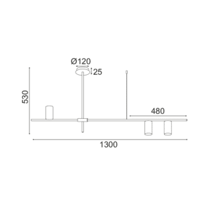 Пендел ACA Lighting ARISTO GU10, 3x35W, черен метал - Image 2