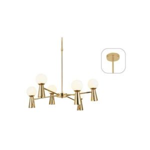 Пендел със стъкло и метал ACA LIGHTING OD94206PG 9x7W - Снимка 2