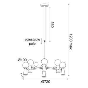Пендел метал и стъкло ACA LIGHTING KIMOLOS 63W - Image 3
