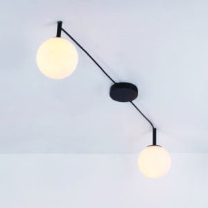 Плафон 2x40W ACA LIGHTING TIRAMOLLA метал и стъкло - Снимка 2