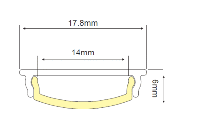 Профил за LED лента ACA Lighting P114NU, 2000мм, алуминиев - Снимка 3