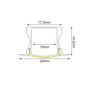 Профил за LED лента ACA Lighting P115U, 2000мм, алуминий - Image 3