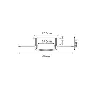 Профил за LED лента ACA Lighting P125FL, 2000мм, алуминий - Снимка 4