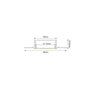 Профил за LED лента ACA Lighting TEXA Trimless 2000мм с дифузер - Снимка 3