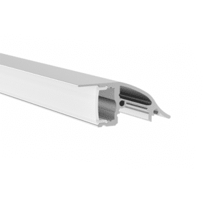 Алуминиев профил за външен монтаж за LED лента ACA LIGHTING P62NU RAINA SILVER COLOUR SURFACE MOUNTING PROFILE WITH OPAL DIFFUSER 2000mm