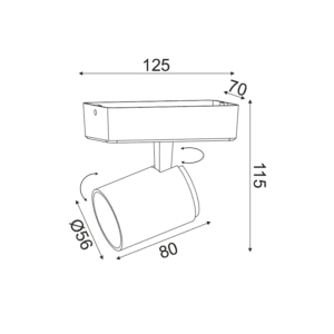 Спот ACA Lighting RA311S13WG GU10 1x50W бял/сив - Image 3
