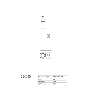 Градински стълб Redo Crayon E27 42W тъмно кафяв - Image 2