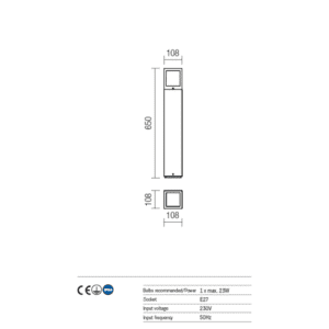 Градински стълб REDO OUTDOOR 9645 BRICK - Image 2