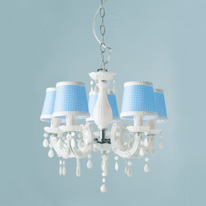 Полилей ACA LIGHTING MACARON, 5x40W, E14, бял/син - Снимка 2